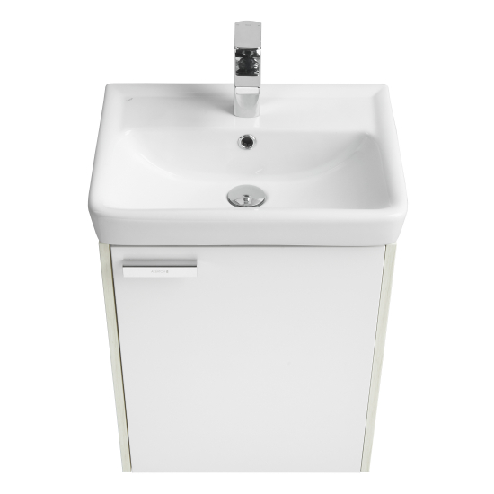 Тумба с раковиной АКВАТОН Йорк 50 М белый/выбеленное дерево