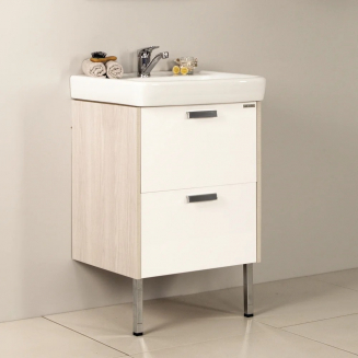 Тумба с раковиной АКВАТОН Йорк 55 белый/ясень фабрик