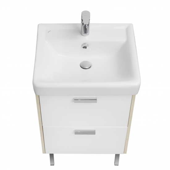 Тумба с раковиной АКВАТОН Йорк 55 белый/ясень фабрик