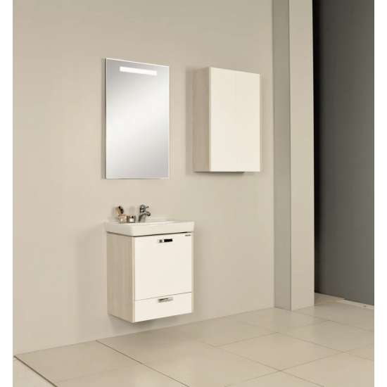 Тумба с раковиной АКВАТОН Йорк 55 М белый/ясень фабрик