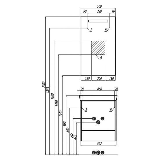 Тумба с раковиной АКВАТОН Йорк 55 М белый/ясень фабрик
