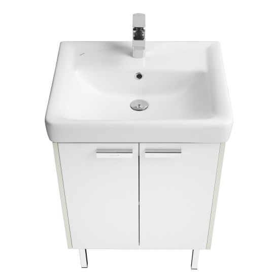 Тумба с раковиной АКВАТОН Йорк 60 белый/выбеленное дерево