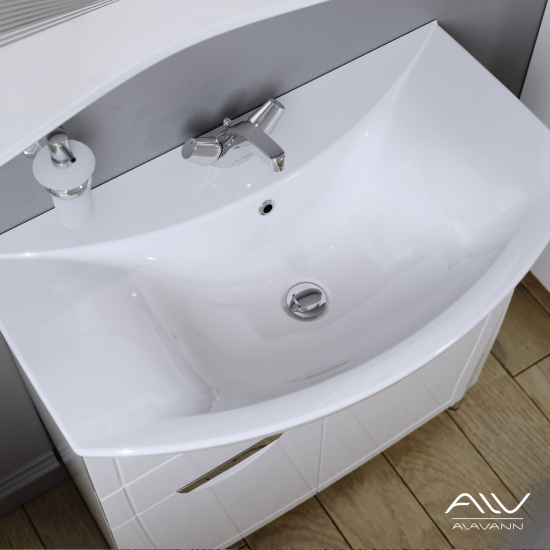 Тумба с раковиной ALAVANN Monako 80 напольная, раковина Балтика 80