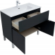 Тумба с раковиной AQUANET Алвита 90 напольная, антрацит, с дверками и ящиком