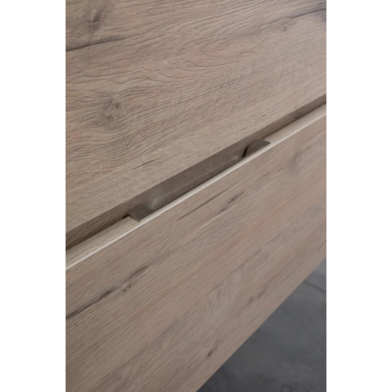 Тумба с раковиной AQUANET Алвита New 100 подвесная, 2 ящика, дуб веллингтон белый