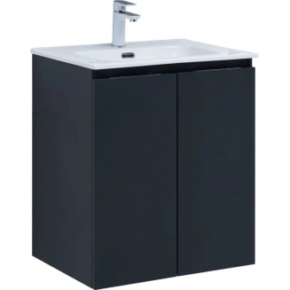 Тумба с раковиной AQUANET Алвита New 60 подвесная, 2 дверцы, антрацит