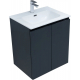 Тумба с раковиной AQUANET Алвита New 60 подвесная, 2 дверцы, антрацит