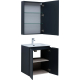 Тумба с раковиной AQUANET Алвита New 60 подвесная, 2 дверцы, антрацит