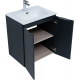 Тумба с раковиной AQUANET Алвита New 60 подвесная, 2 дверцы, антрацит