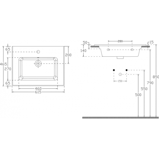 Тумба с раковиной AQUANET Алвита New 60 подвесная, 2 дверцы, антрацит