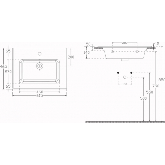 Тумба с раковиной AQUANET Алвита New 60 подвесная, 2 дверцы, дуб веллингтон белый