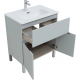 Тумба с раковиной AQUANET Алвита New 70 напольная, 1 ящик, 2 дверцы, серая матовая