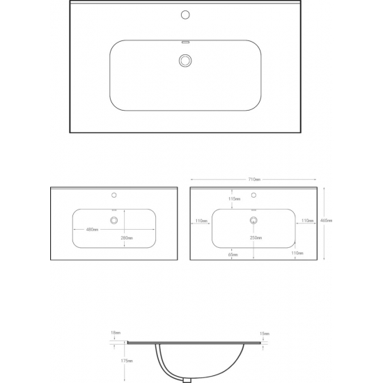 Тумба с раковиной AQUANET Алвита New 70 напольная, 1 ящик, 2 дверцы, серая матовая