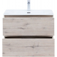 Тумба с раковиной AQUANET Алвита New 70 подвесная, 2 ящика, дуб веллингтон белый