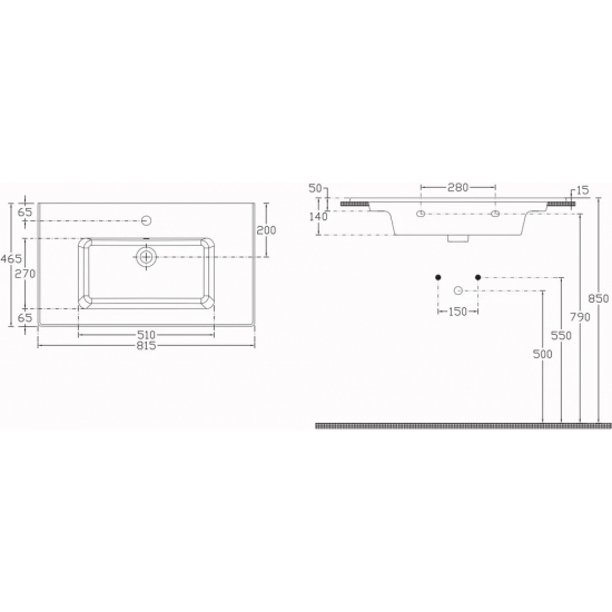 Тумба с раковиной AQUANET Алвита New 80 подвесная, 2 дверцы, дуб веллингтон белый