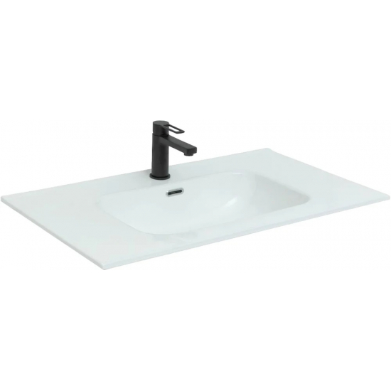 Тумба с раковиной AQUANET Алвита New 90 подвесная, дуб веллингтон белый, 2 ящика