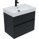 Тумба с раковиной AQUANET Бруклин 70 антрацит