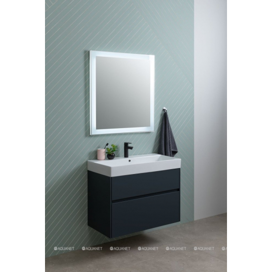 Тумба с раковиной AQUANET Бруклин 70 антрацит