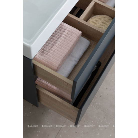 Тумба с раковиной AQUANET Бруклин 70 антрацит