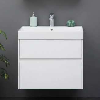 Тумба с раковиной AQUANET Бруклин 70 подвесная, белая