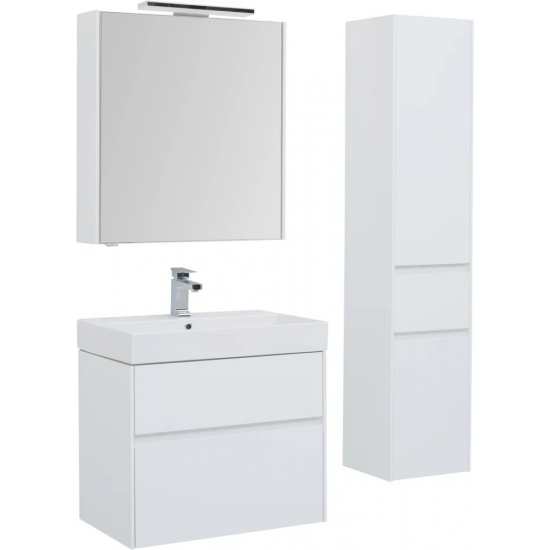 Тумба с раковиной AQUANET Бруклин 70 подвесная, белая