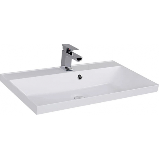 Тумба с раковиной AQUANET Гласс 90 белая