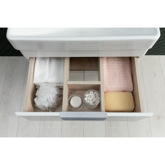 Тумба с раковиной AQUANET Ирис New 60 подвесная, 1 ящик 2 дверцы