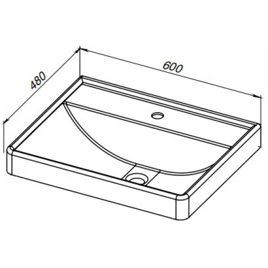 Тумба с раковиной AQUANET Ирис New 60 подвесная, 2 ящика