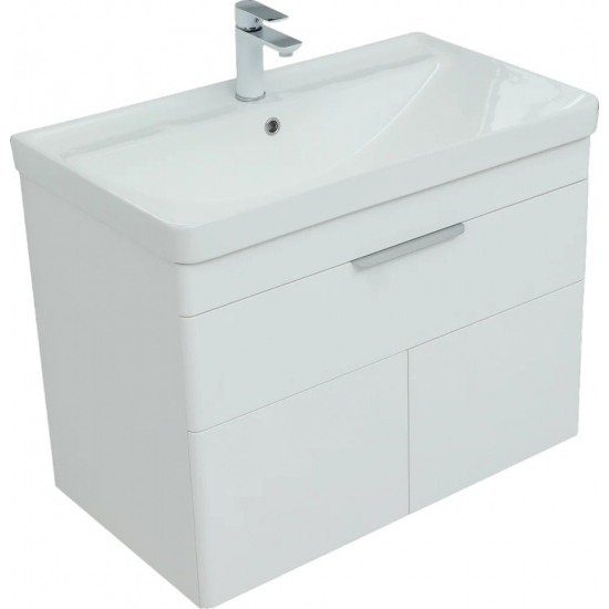 Тумба с раковиной AQUANET Ирис New 70 подвесная, 1 ящик 2 дверцы