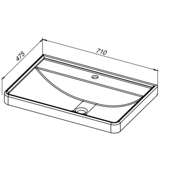 Тумба с раковиной AQUANET Ирис New 70 подвесная, 1 ящик 2 дверцы