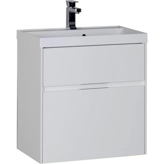 Тумба с раковиной AQUANET Латина 60 2 ящика белая