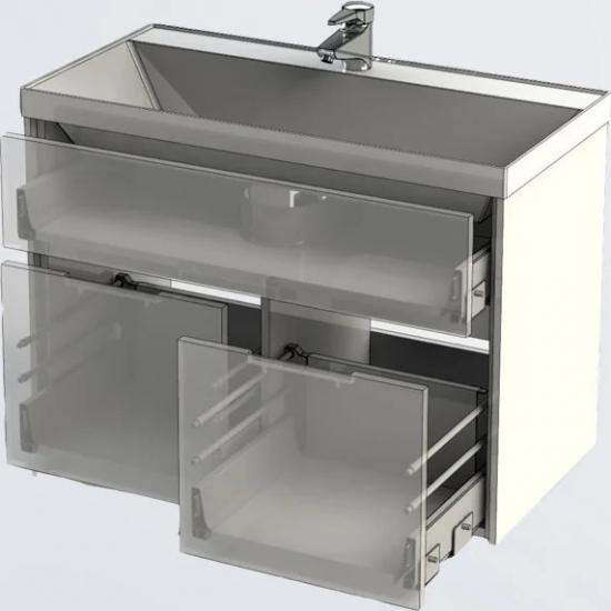 Тумба с раковиной AQUANET Латина 90 белая