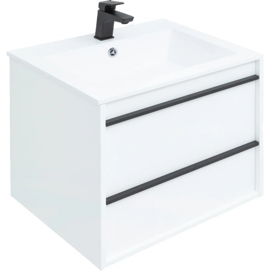 Тумба с раковиной AQUANET Lino 60 белый матовый