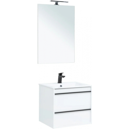 Тумба с раковиной AQUANET Lino 60 белый матовый