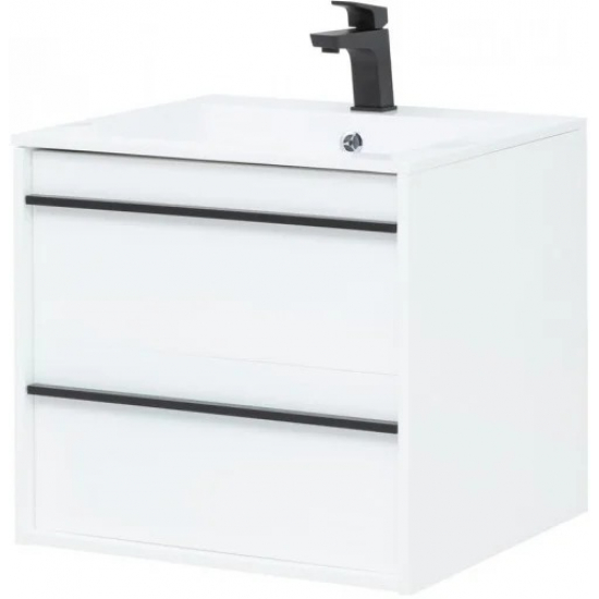 Тумба с раковиной AQUANET Lino 60 белый матовый