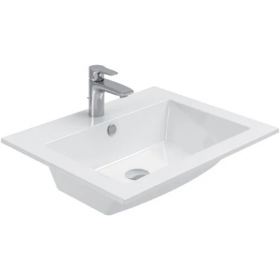 Тумба с раковиной AQUANET Lino 60 белый матовый