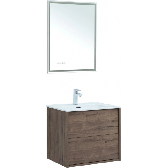 Тумба с раковиной AQUANET Lino 60 дуб веллингтон, Flat 60