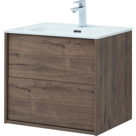 Тумба с раковиной AQUANET Lino 60 дуб веллингтон, Flat 60