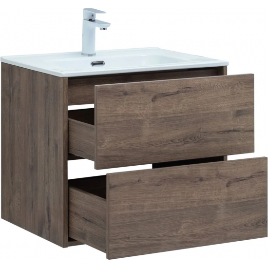 Тумба с раковиной AQUANET Lino 60 дуб веллингтон, Flat 60