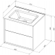Тумба с раковиной AQUANET Lino 60 дуб веллингтон, Flat 60