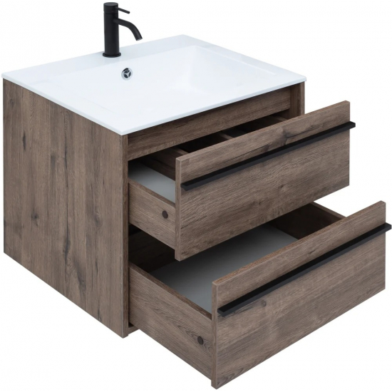 Тумба с раковиной AQUANET Lino 60 дуб веллингтон