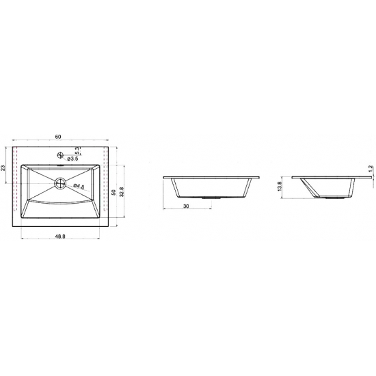 Тумба с раковиной AQUANET Lino 60 дуб веллингтон