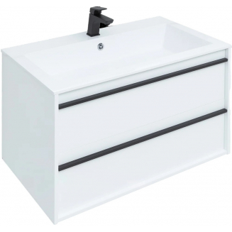Тумба с раковиной AQUANET Lino 90 белый матовый