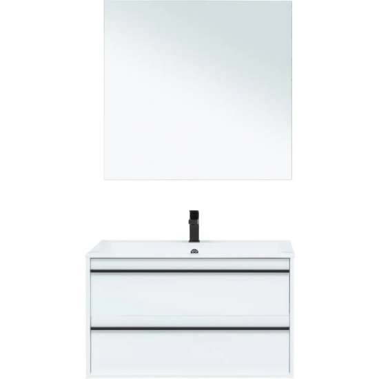 Тумба с раковиной AQUANET Lino 90 белый матовый