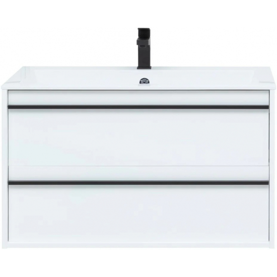Тумба с раковиной AQUANET Lino 90 белый матовый