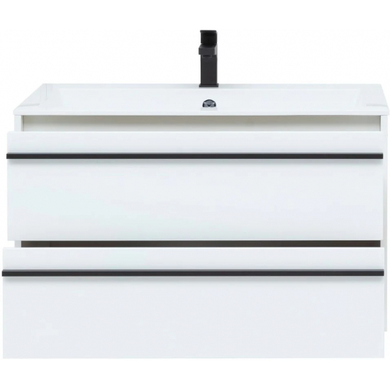 Тумба с раковиной AQUANET Lino 90 белый матовый
