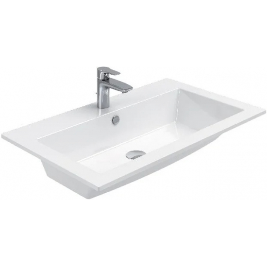 Тумба с раковиной AQUANET Lino 90 белый матовый