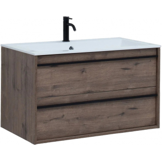 Тумба с раковиной AQUANET Lino 90 дуб веллингтон