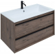 Тумба с раковиной AQUANET Lino 90 дуб веллингтон
