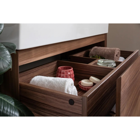 Тумба с раковиной AQUANET Нью-Йорк 85 подвесная, орех 